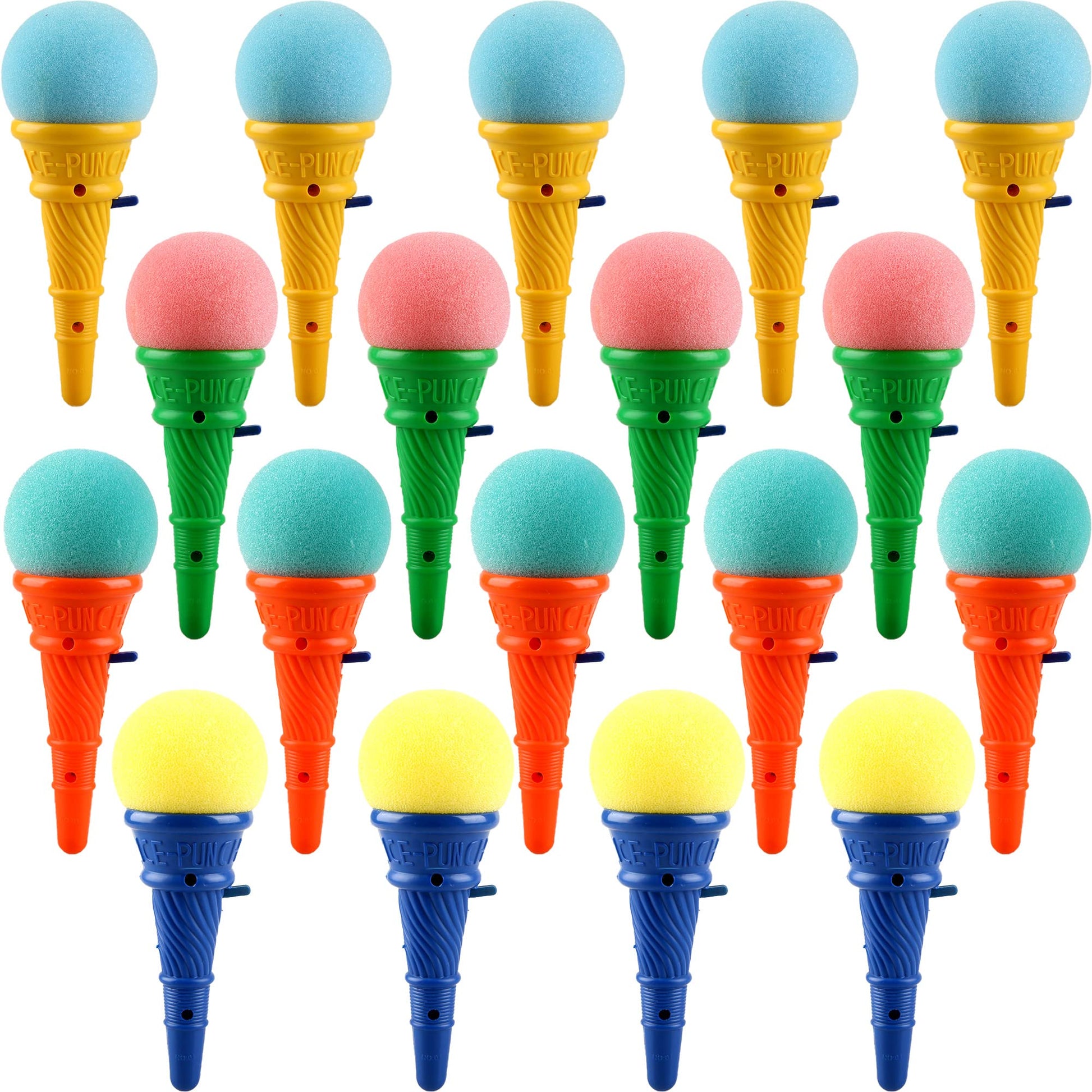 Haconba 18 Pack 7 Inch Ice Cream Shooters Toy Ice Cream Launcher Cone Sponge Ball for Carnival Prizes Goody Bag Fillers Party Fa