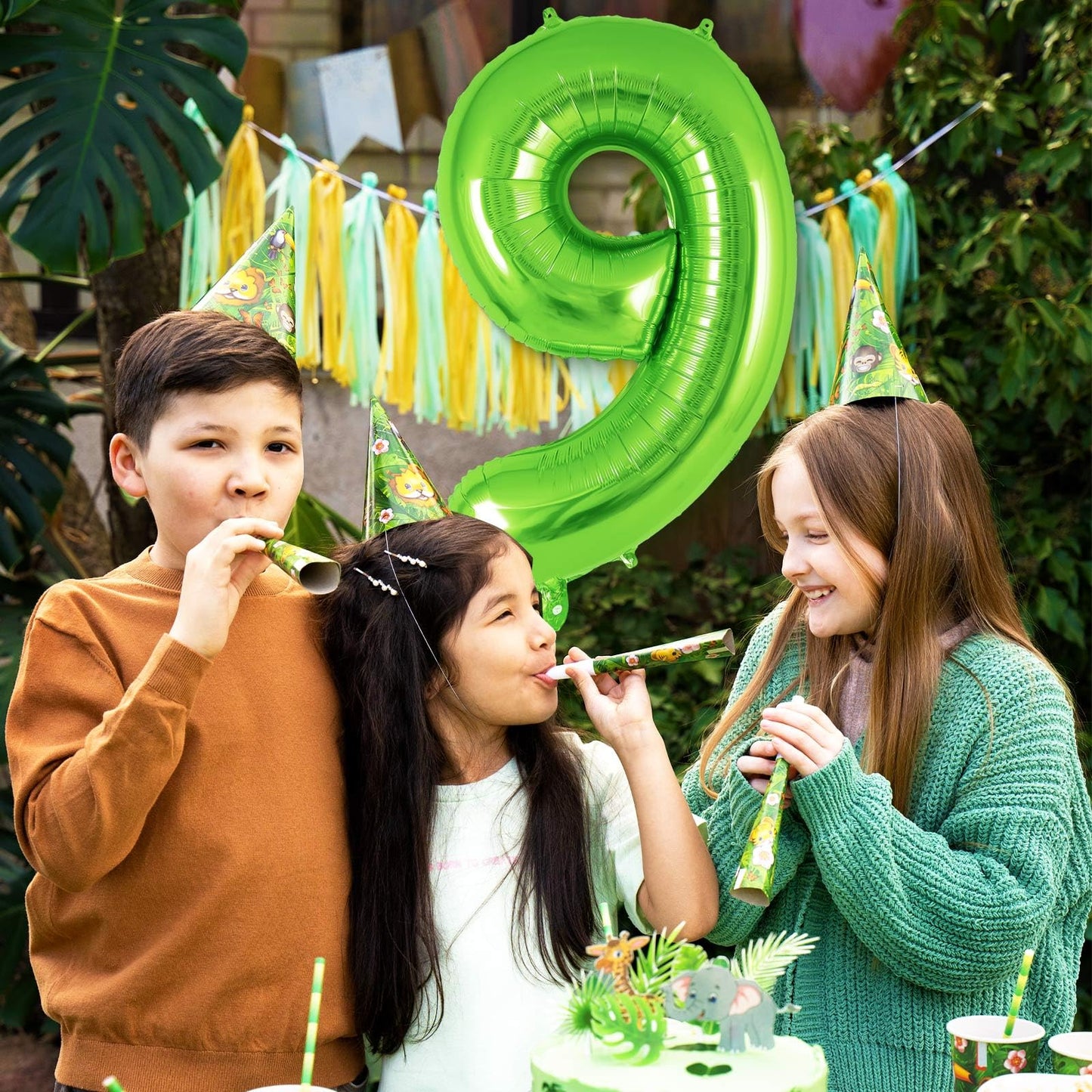 Green Number 9 Balloon 40 Inch, Big Large Foil Helium Number Balloons, Jumbo Giant Mylar Number 9 Balloons For 9 Year Old Birthd