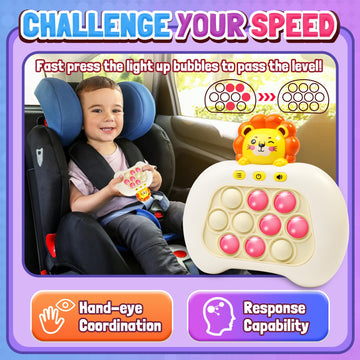 Quick Push Pop Game - Electric Handheld Games Sensory Light Up Fidget Toys With Music, Fast Push Bubble Games, Puzzle Toy Toys F