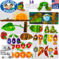 Little Folk Visuals The Very Hungry Caterpillar Felt Board Figures Set, 14-Piece, Multicolor, Interactive Teaching for Toddlers and Kindergarteners