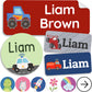 Personalized Daycare Name Labels for Kids [70pcs, Gears] - Waterproof Name Stickers for School, Baby Bottles & Clothing - Custom
