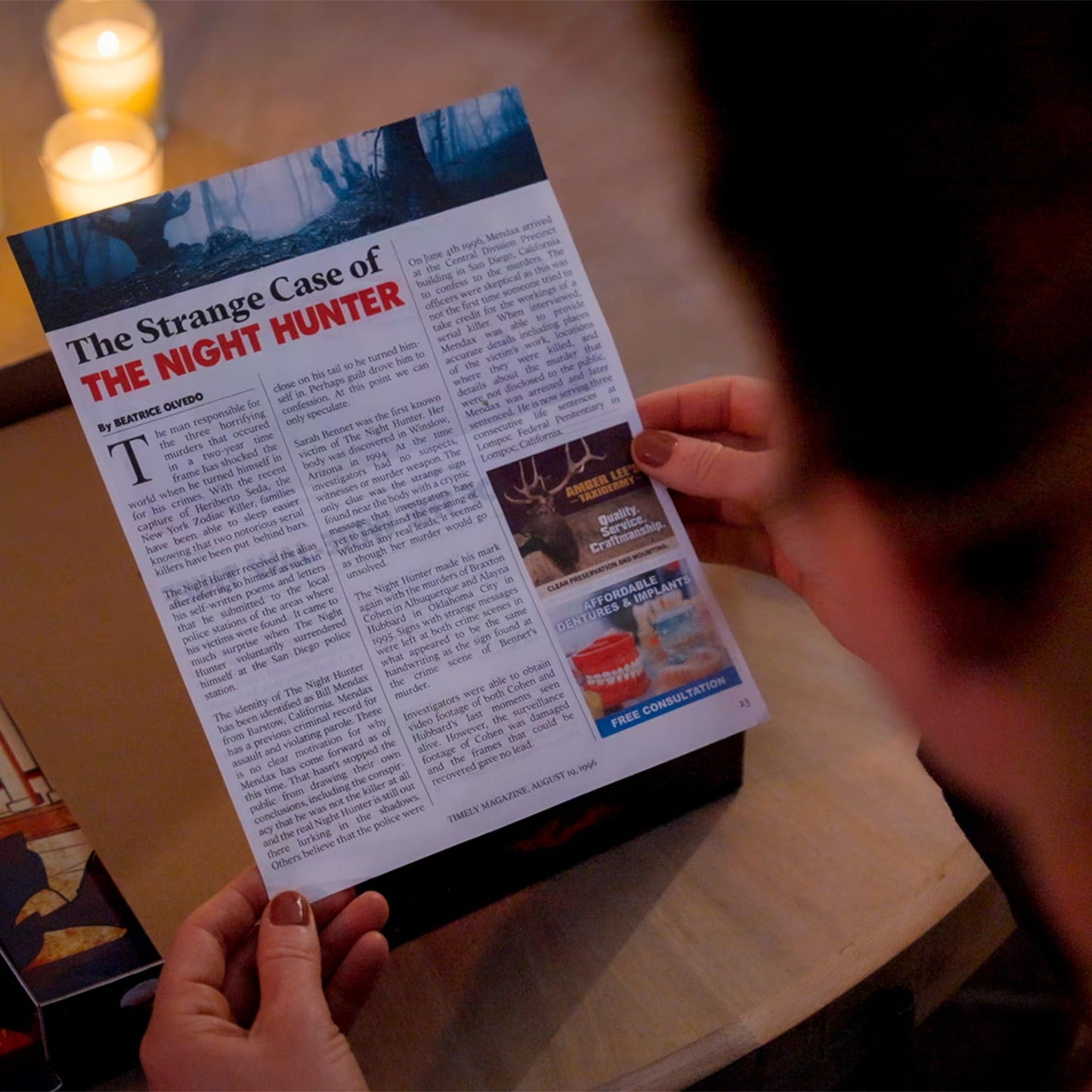 Murder Mystery Party Game - The Night Hunter - Ages 14+ - Cardstock - 11.7" x 11.7" - Model 33356AMZN