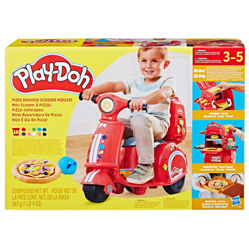 Play-Doh Pizza Delivery Scooter Playset, Large Ride-On Play Food Preschool Toys, Toy Pizza Set for Kids, Arts & Crafts for Boys