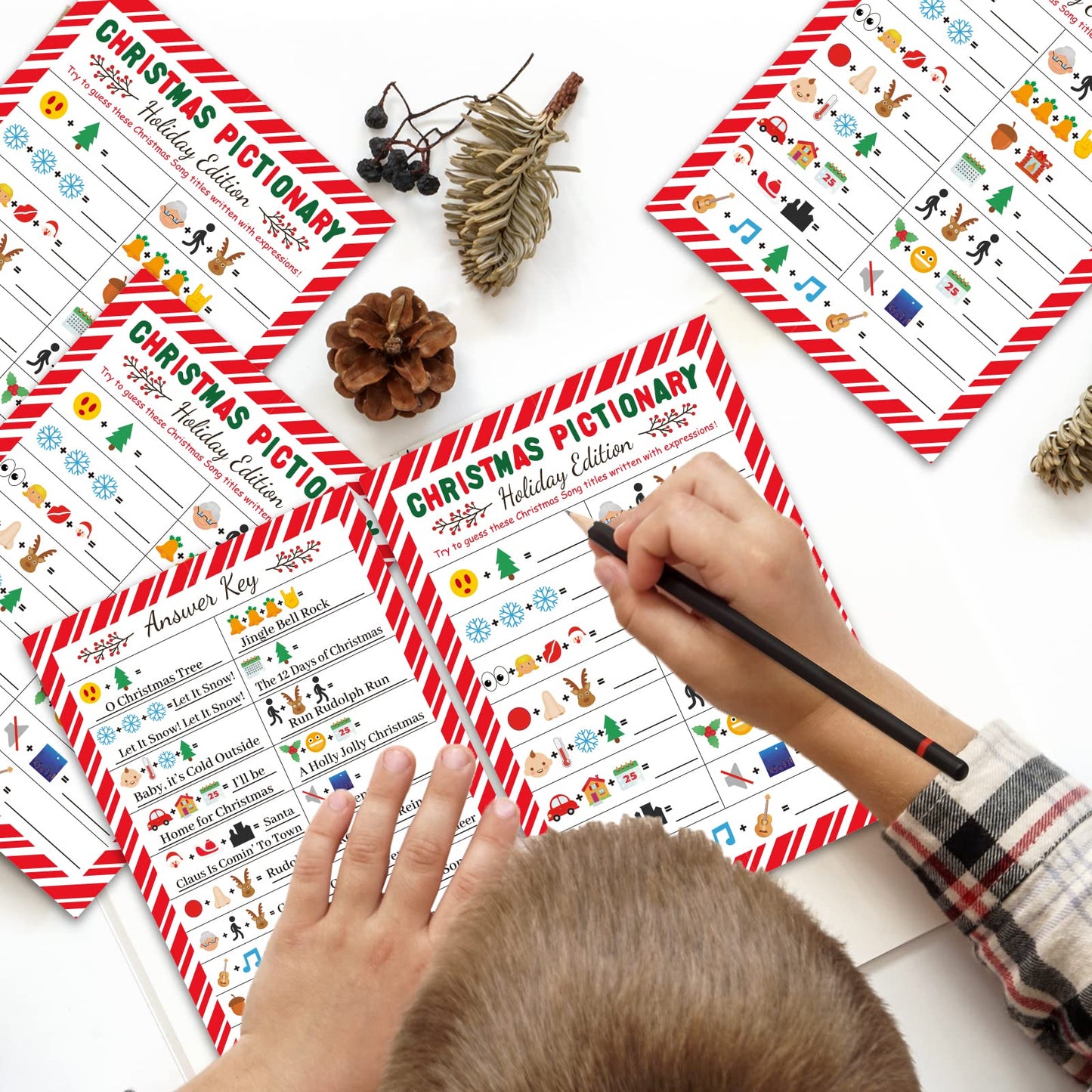 Chiazllta Christmas Party Games, Song Guessing Sing Me A Picture Xmas Themed Party Holiday Activity For Adults Groups Coworkers,