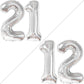 Katchon, Big Silver 21 Balloon Number - 40 Inch | Silver 21 Number Balloons For 21St Birthday Decorations | 21 Birthday Balloons, 21St Birthday Decorations For Her | Finally 21 Birthday Decorations