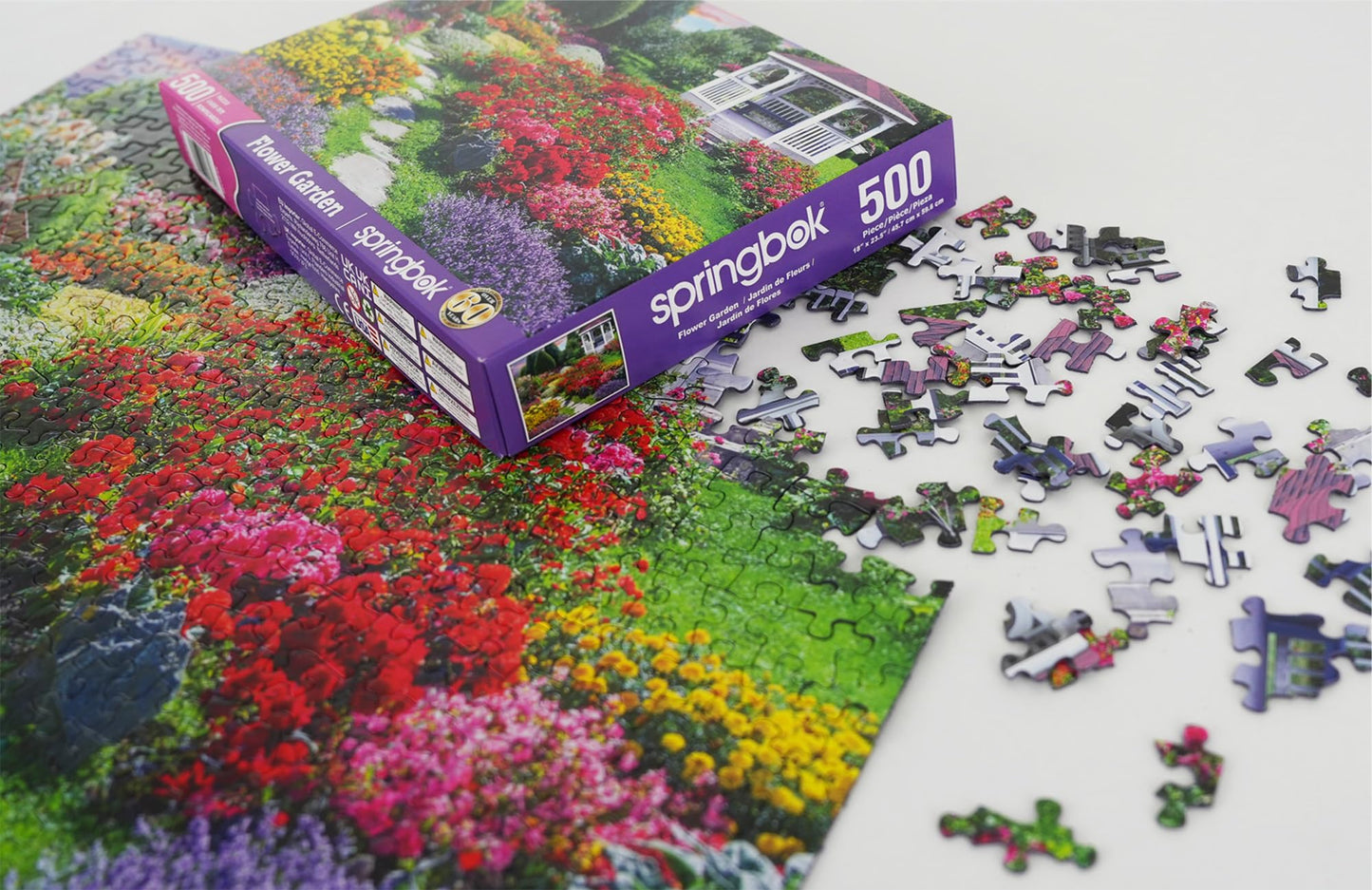 Springbok Flower Garden 500 Piece Puzzle For Adults - Featuring A Beautiful Garden In Bloom