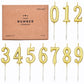 PHD CAKE 10-Pieces Gold Numeral Birthday Candles, Cake Numeral Candles Number 0-9 Glitter Cake Topper Decoration for Birthday,We