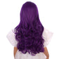 Duduwig Purple Wig Kid Girls Long Purple Wig Synthetic Hair Wigs Ombre Purple Wigs Natural Wavy Hair Wigs Hair Net Include