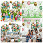 Biapian Pink Green Balloons, 60Pcs Retro Green Pink Gold Balloons, Sage Green White Dusty Pink Latex Balloons Metallic Gold Conf