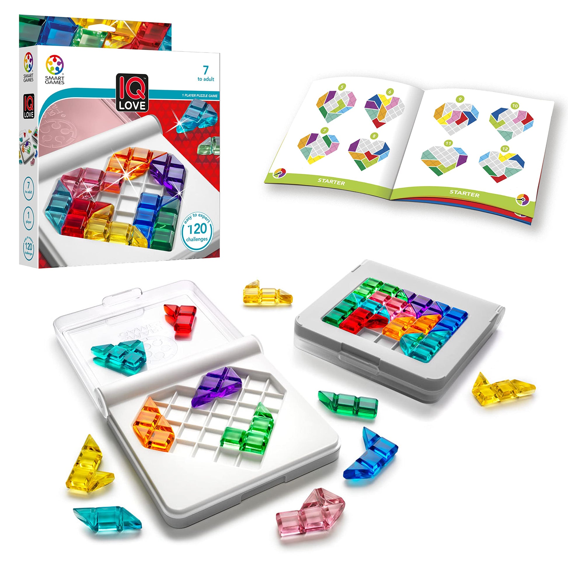 SmartGames IQ Love Travel Puzzle Game with 120 Challenges for Ages 7 - mature-themed