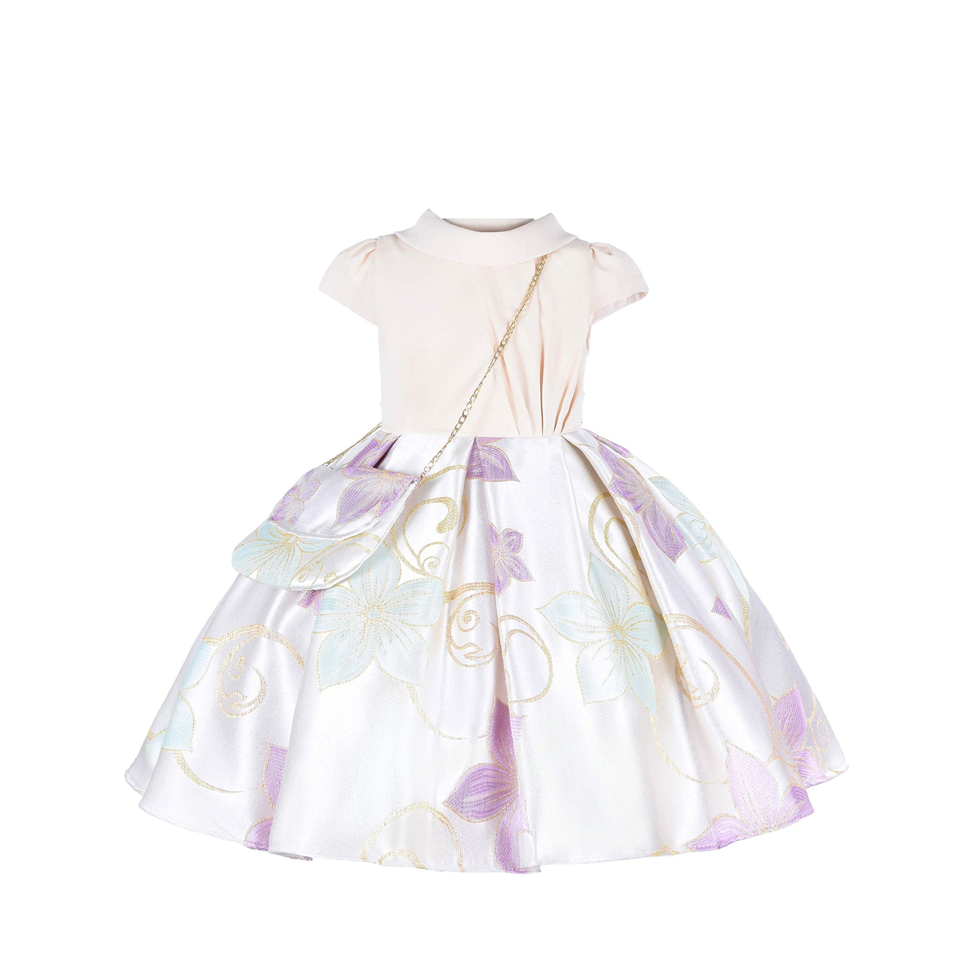 Cosplay Life Elegant Flower Dress for Girls Young mature-themed Fashion Bow Flower Waistline Kids Party Festival Ages 5-9 Years Old (Pink  5yrs)