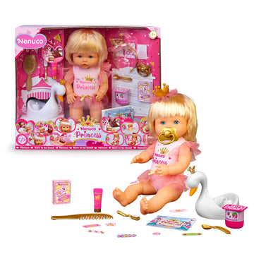 Nenuco Princess, 16 Waterproof Baby Doll with 8 Accessories to Care for Her, for Ages 2+