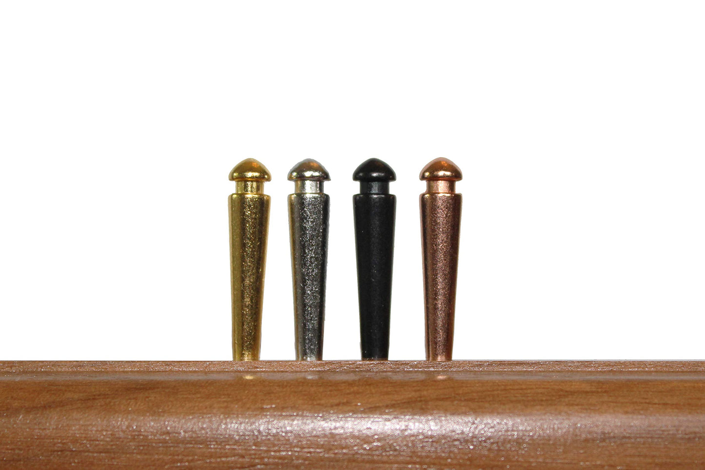 We Games Easy-Grip Metal Cribbage Board Pegs And Velvet Pouch - Set Of 12 Pins (3 Brass, 3 Chrome, 3 Black, 3 Copper)