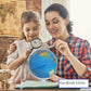 Geokraft Educational Political Metal Base Stem Globe With Magnifying Glass For Kids (8 Inch, Blue)