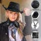 Zhanmai 12 Pcs Cowboy Hat and Bandana Cowboy Cowgirl Hats Bulk Western Party Costume Halloween Accessory(Black,Sparkly Polyester