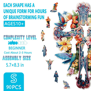 Wooden Puzzles for mature-themeds - Blessing Cross Wooden Puzzle  Unique Shaped Wood Jigsaw Puzzles for mature-themeds  Wood Puzzles mature-themed  Great for Family Birthday Gift  90 Pieces 8.3 x 5.7in  Small