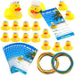 Kathfly 60 Pcs Duck Tag Kits - 20 Rubber Ducks, 20 Tag Cards, 20 Rubber Bands For Carnival Party Games