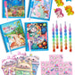 AMYCAUR Kids Magic Water Coloring Book Set  Pack of 30 Items | Magic Water Book, Pencil, Stickers, Erasers & Cute Pouch | Retur