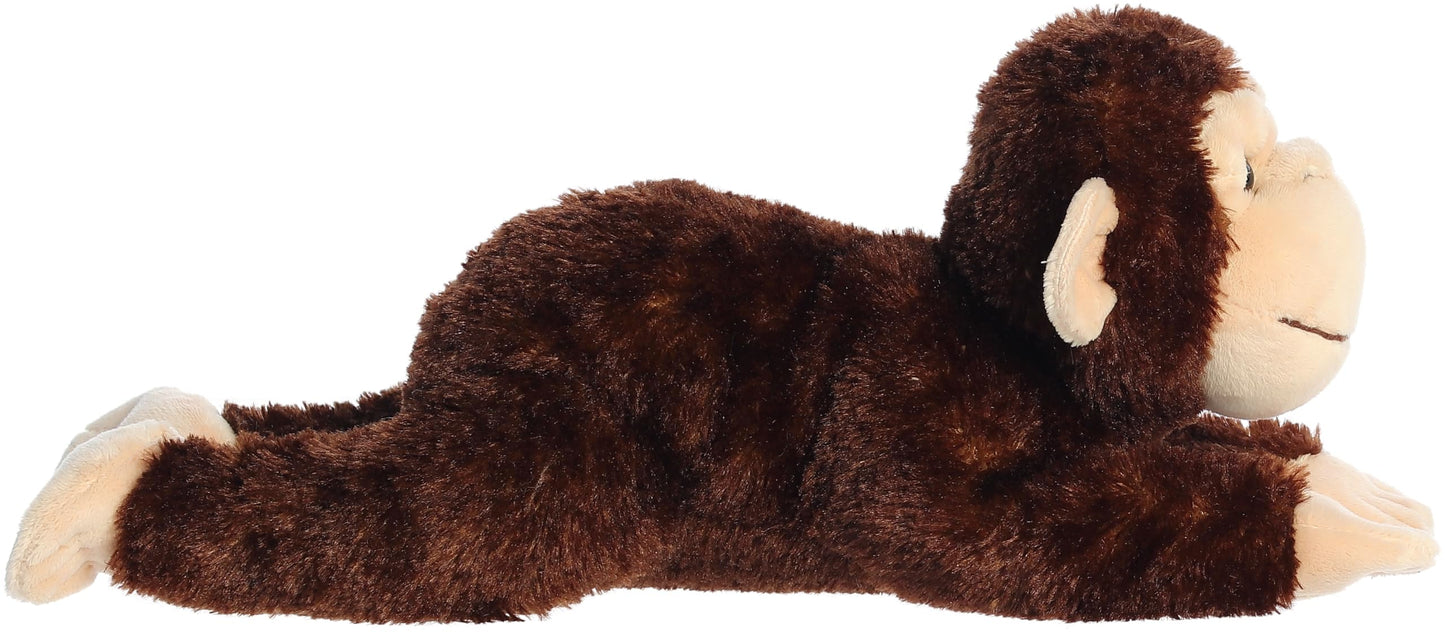 Aurora Adorable Flopsie Chimp Stuffed Animal - 12 Inches, Brown, Polyester - Playful Companion, Model 31423