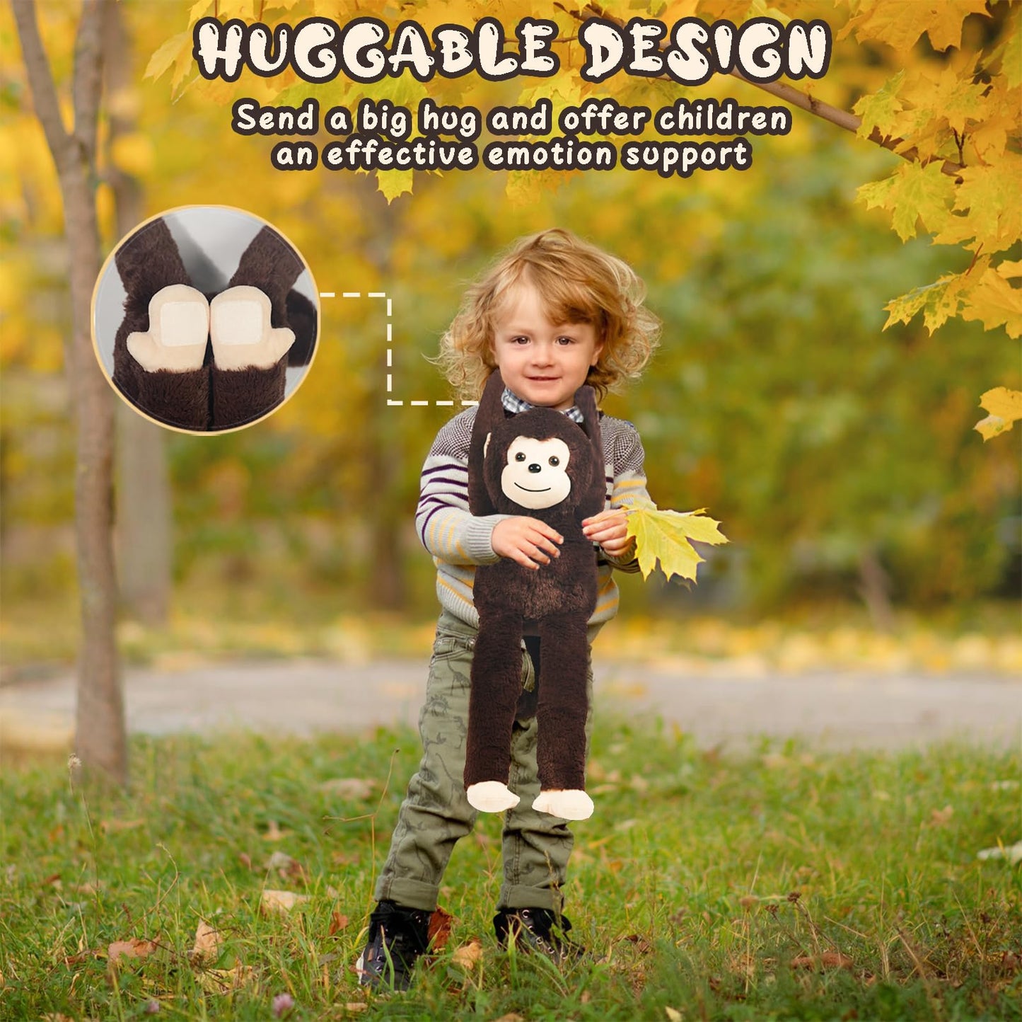 Xyhqyb Monkey Stuffed Animals With Babies Inside, 5 Piece Set Of Mommy And Baby Monkeys Plush In Zippered Pouch, Nurturing Stuff