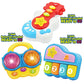 Portable Set Of 3 (Piano, Bongo Drums, Guitar) Educational Toy For Music Learning And Entertainment For Ages 6 Months To 4 Years