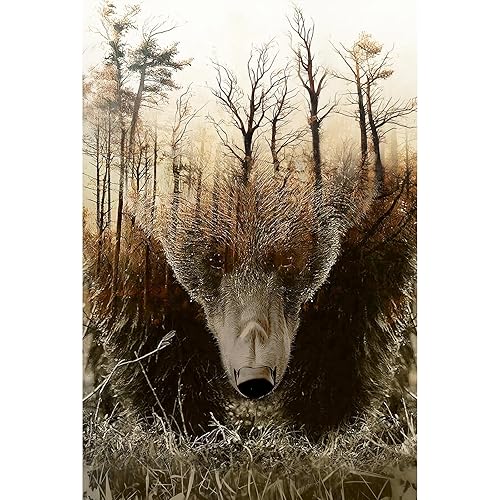 WOZUIBAN mature-themed Puzzle Classic Jigsaw Puzzle 1000 Pieces Wooden Puzzle DIY Forest Map Bear Modern Home Decor Unique Gift Intellectual Game 75x50cm