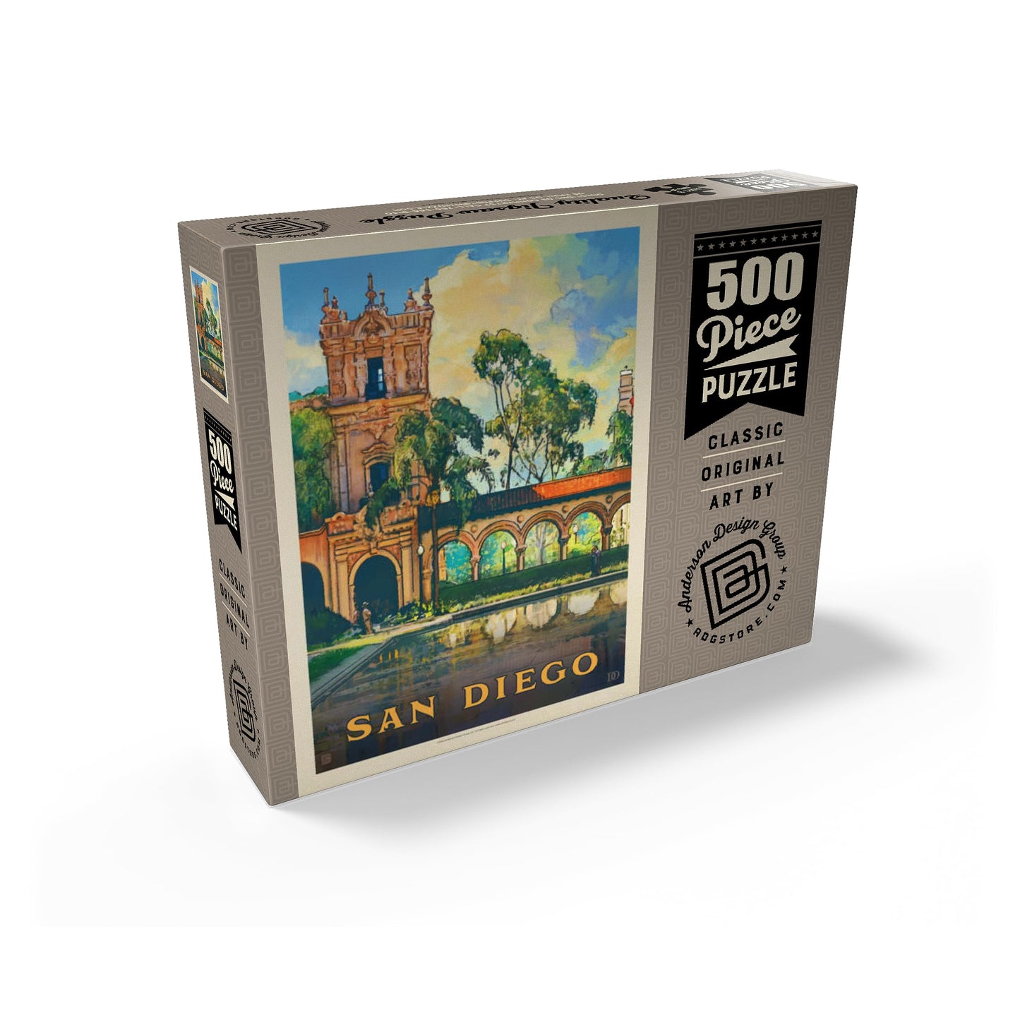 MyPuzzle San Diego, CA: Balboa Park, Vintage Poster - Premium 500 Piece Jigsaw Puzzle for Adults