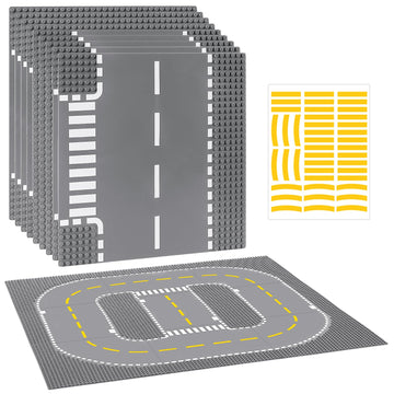 Pokiiulk 9 Pack Road Base Pates For Building, Compatible With Lego Classic Bricks, 10    X 10    Baseplates Fits For Lego Roads,