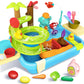 Play Sink with Running Water, 4-in-1 Kitchen Sink Toy with Upgraded Water Slide Track, Magnetic Fishing Game Floating Toys for W