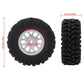 MEUS RACING 1.2 Beadlock Wheels Tires Set Brass Rim for TRX4M SCX24 FCX24 AX24 1/24 1/18 RC Crawler Car, Negative 4mm 42g (Slive