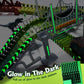 Coroiesty 268 PCS Dinosaur Race Track Set - Glow in The Dark, Flexible DIY Track for Kids 3-9, Green, Includes 2 Dinosaur Cars