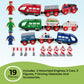On Track Usa Wooden Train Set For Toddlers Battery Operated Action Rescue Trains With 3 Magnetic Motorized Engines And 6 Cars, Compatible With Thomas, Brio, Melissa And Doug