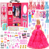 Miunana 11.5 Inch Girl Doll Wardrobe Set 114 Pcs Clothes And Accessories Wedding Dress Fashion Sequin Dresses Swimsuit With Butt