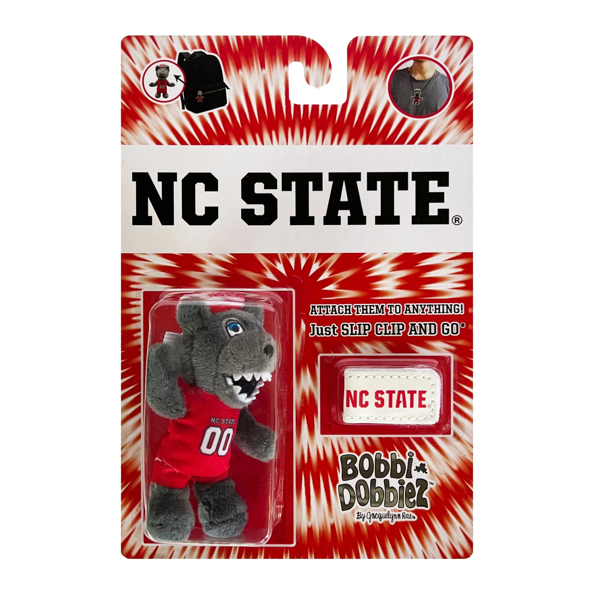Bobbi-Dobbiez Attachable Plushie NC State Mr. Wuf Mascot Bobbi-Dobbiez Attachable Plushie