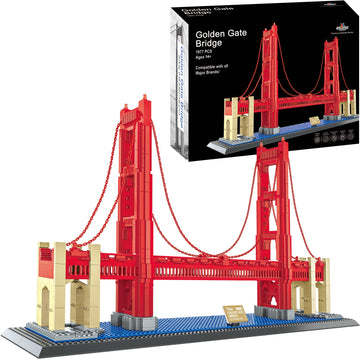 Apostrophe Games Golden Gate Bridge Building Block Set (1,977 Pieces) San Francisco'S Golden Gate Bridge Famous Landmark Series 