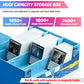 Uaono Card Storage Box For Mtg, Trading Card Deck Box Holds 1800+ With 6 Dividers, Leather Printing Magnetic Closure Card Storage Case Fits Tcg Ccg Sports Cards (Blue, Water Drop)