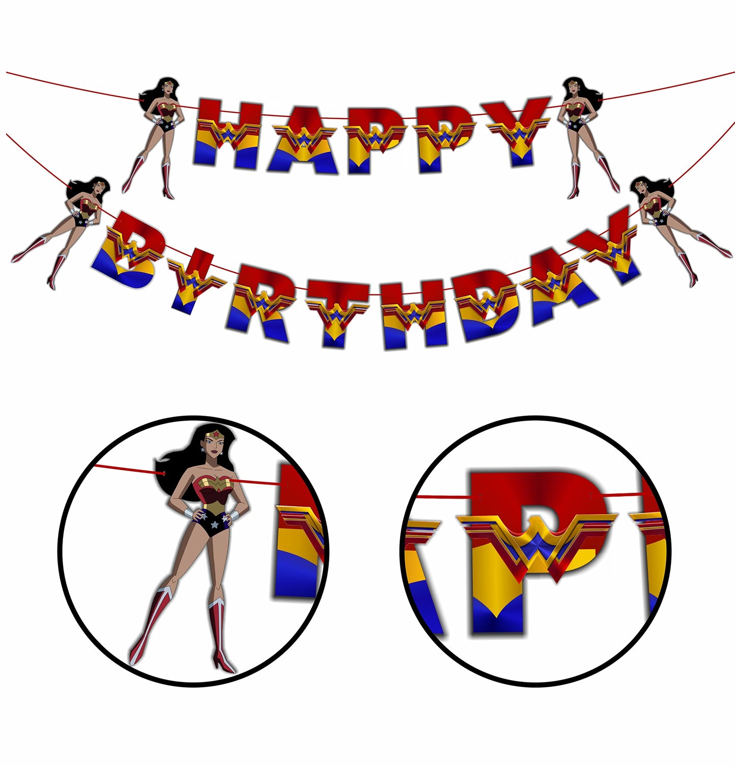 Seyal Wondr Woman Happy Birthday Banner