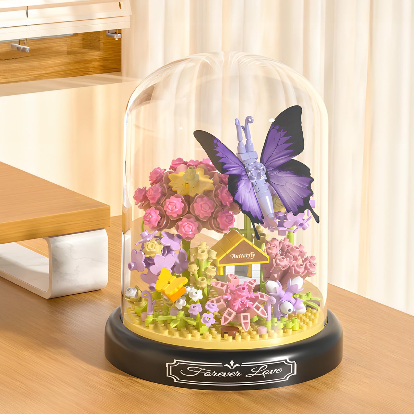 Hi-Reeke Flower Butterfly Bouquet Building Block Set, Micro Mini Botanical Building Toy For Women-582 Pcs