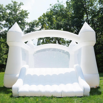Bounceland Party Castle Daydreamer Cloud Bounce House, 16.4 Ft L X 13.1 Ft W X 9.3 Ft H, Basketball Hoop, Ul Strong Blower Included, Trendy Pastel Color, Fun Slide & Bounce Area, Castle Theme For Kids