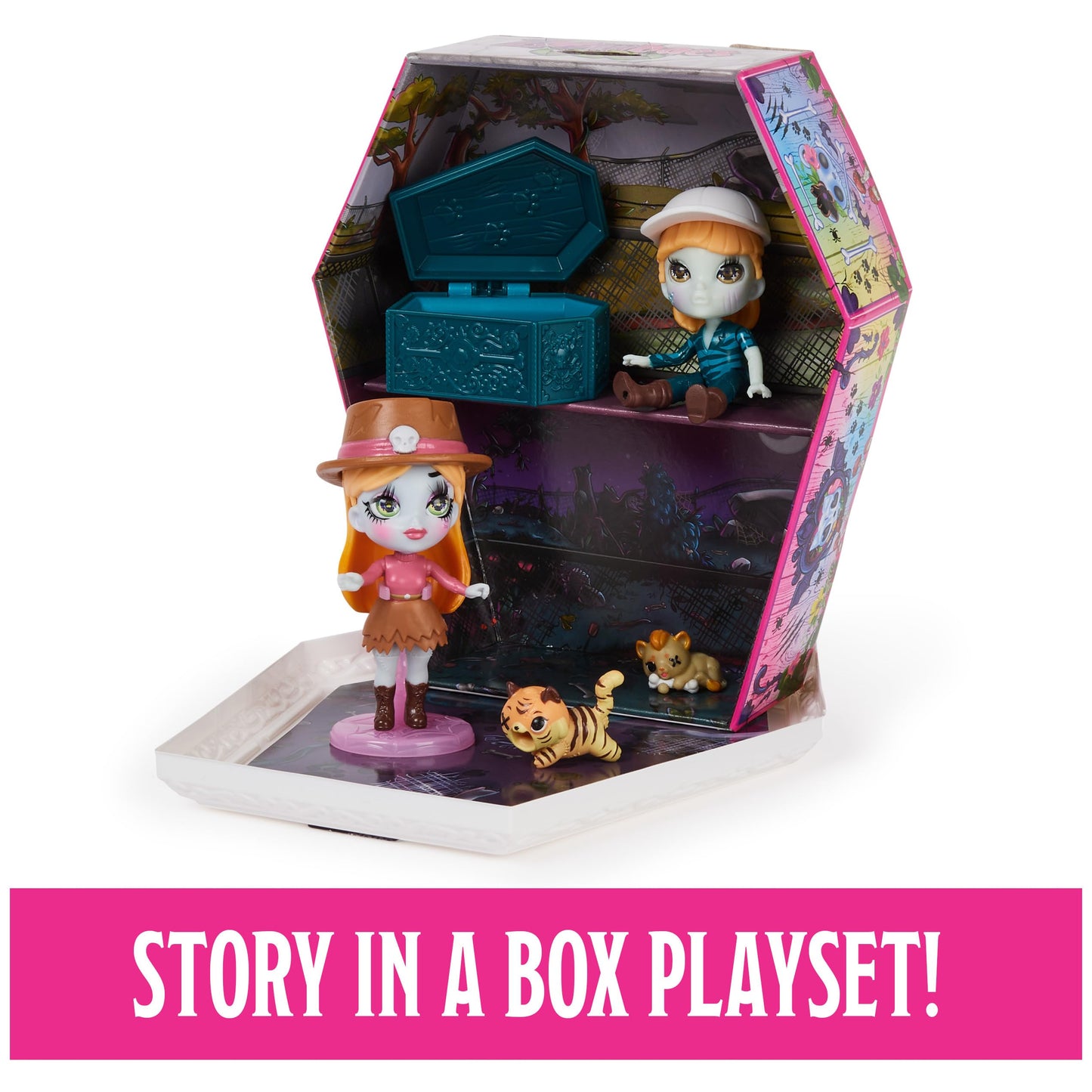 Zombaes Forever  Wild Vibes  Big Cat Un-Rescue Zombie Dolls & Accessories Deluxe Set  2 limited availability 3.5-inch Figures  2 Pets & More  Kids Toys for Girls