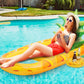 Magshion 66 Inch Large Inflatable Pineapple Pool Float For Adults, Blow Up Swimming Floating Raft With Cup Holders And Backrest,