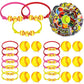 74PCS Softball Party Favors Gifts Softball Charm Bracelets Softball Stress Ball Softball Stickers Softball Adjustable Wristbands