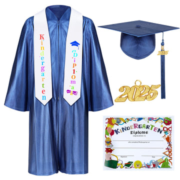 Mukum Kindergarten Graduation Cap And Gown Set With Tassel 2024 Charms Graduations Stoles For Kid Preschool Kindergarten