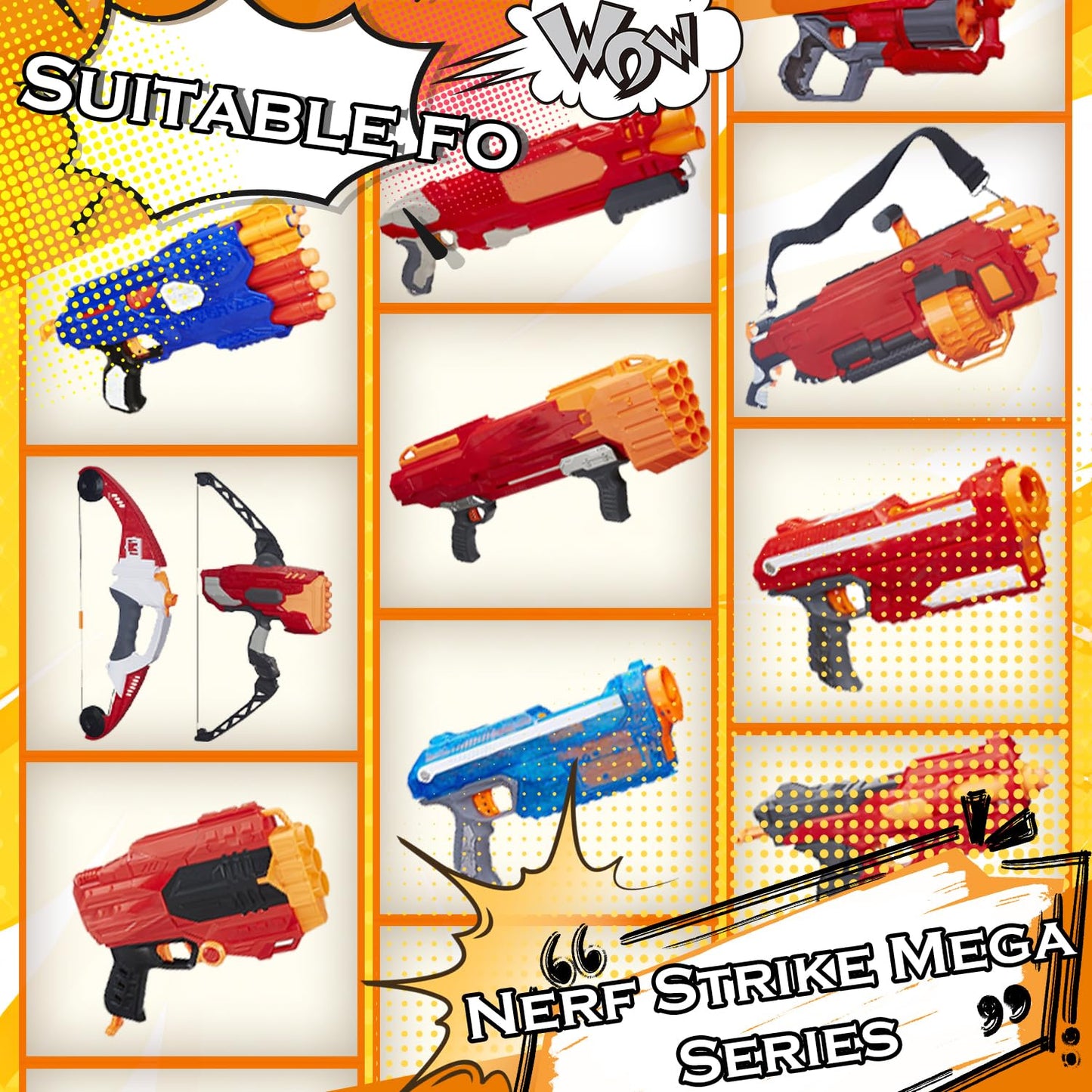 EKIND 9.5cm Foam Darts Compatible for Nerf advanced Mega Series 36-Dart Refill Pack (Blue)