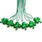 Gzyssl 12 Pcs St. Patrick Jumbo Shamrock Pendant Bead Necklaces Green Irish Festival Shamrock Parade Beads Necklaces Party Suppl