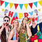 Zwiebeco Birthday Party Decoration Supplies Red Blue Yellow Happy Birthday Sign Banner Triangle Flags Pennant Banner Hanging Pap