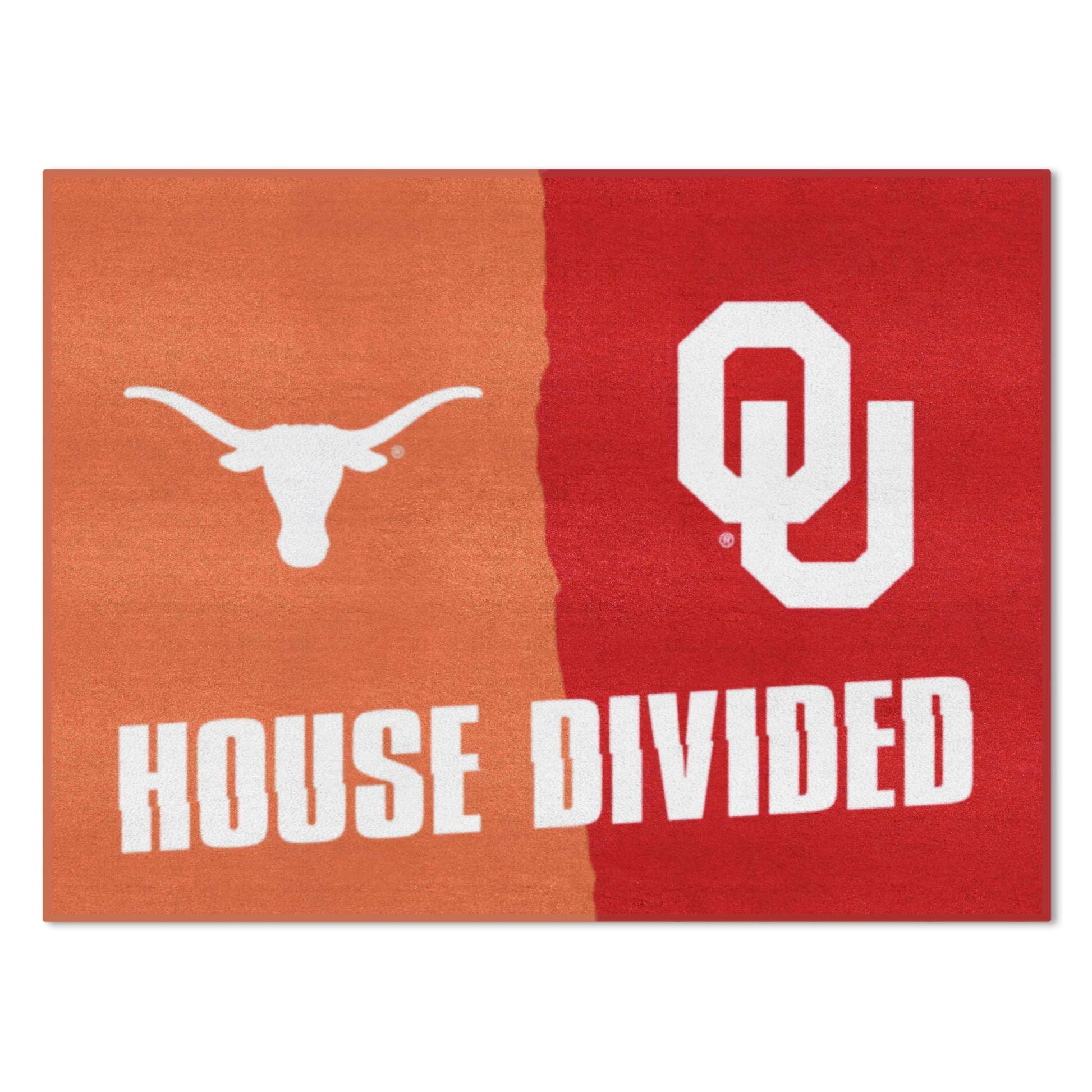 FANMATS 6123 Texas / Oklahoma House Divided Rug - 34 in. x 42.5 in.