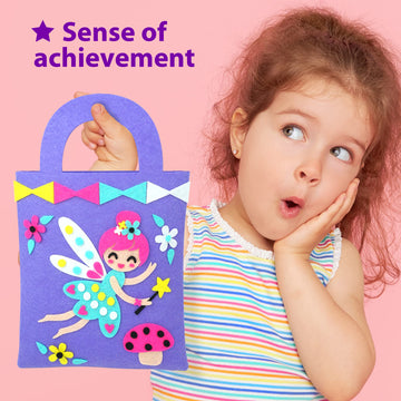 Krafun My First Beginner Felt Kit Unicorn Girl Animal Craft For Kids, Toddlers, Boys, Girls Age 3-6 Years Old, Include 6 Diy Handmade Arts And Crafts Projects, Activities Preschool Creative Toys