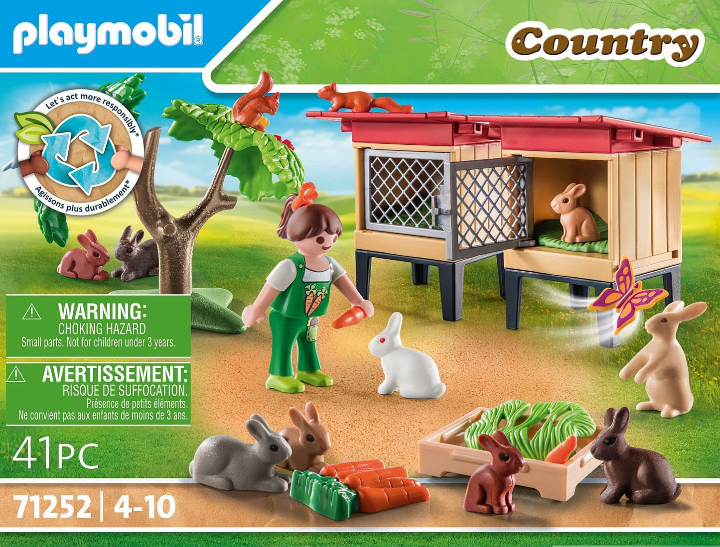 Playmobil Rabbit Hutch Toy - Multicolor Plastic Model 71252