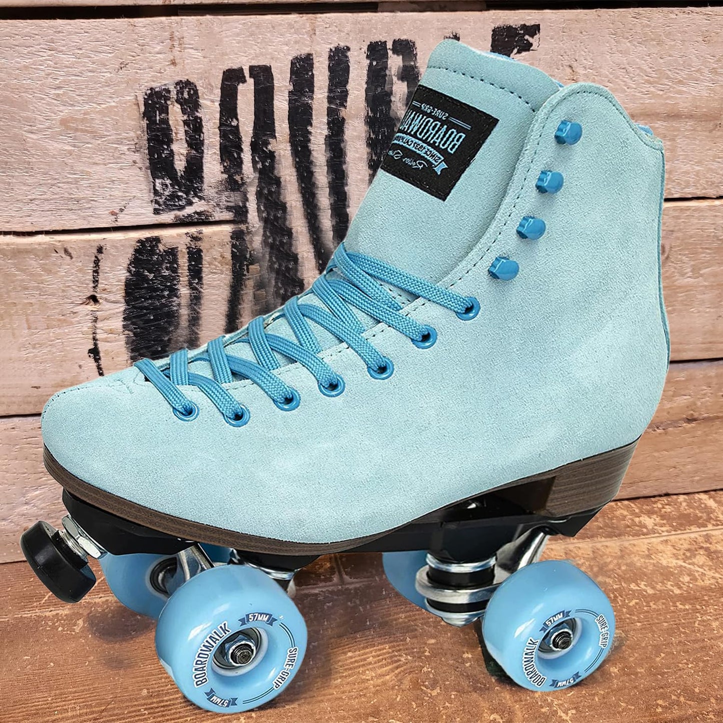 Sure-Grip Outdoor Roller Skates for Men & Women, Sea Breeze, Leather & Suede, Size Mens 8/Womens 9, Comfortable with Extra Long Laces